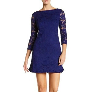 NWT Vince Camuto Lace  Overlay Shift Mini Dress Size 14